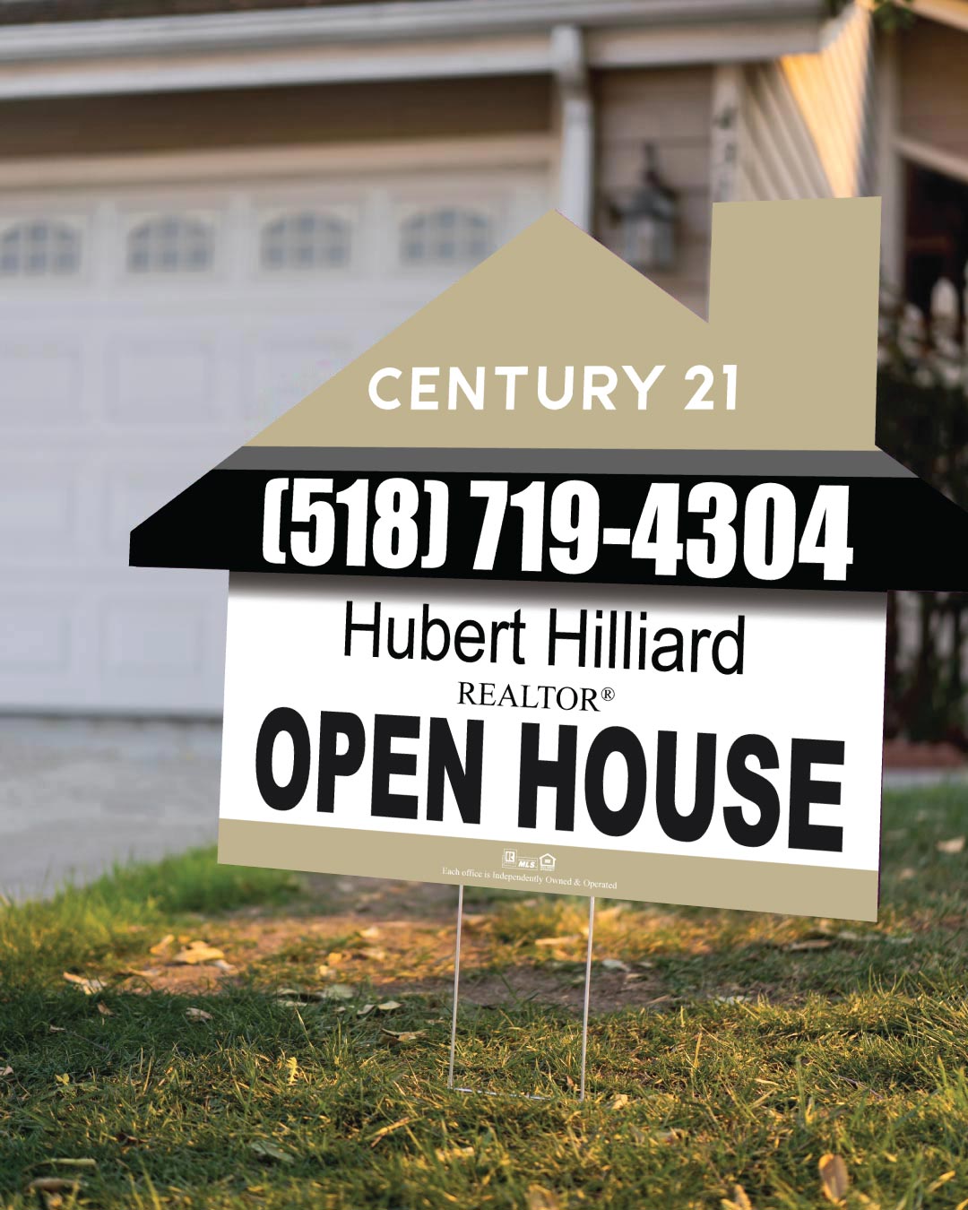 Century 21 Beige and Black House Shape Sign