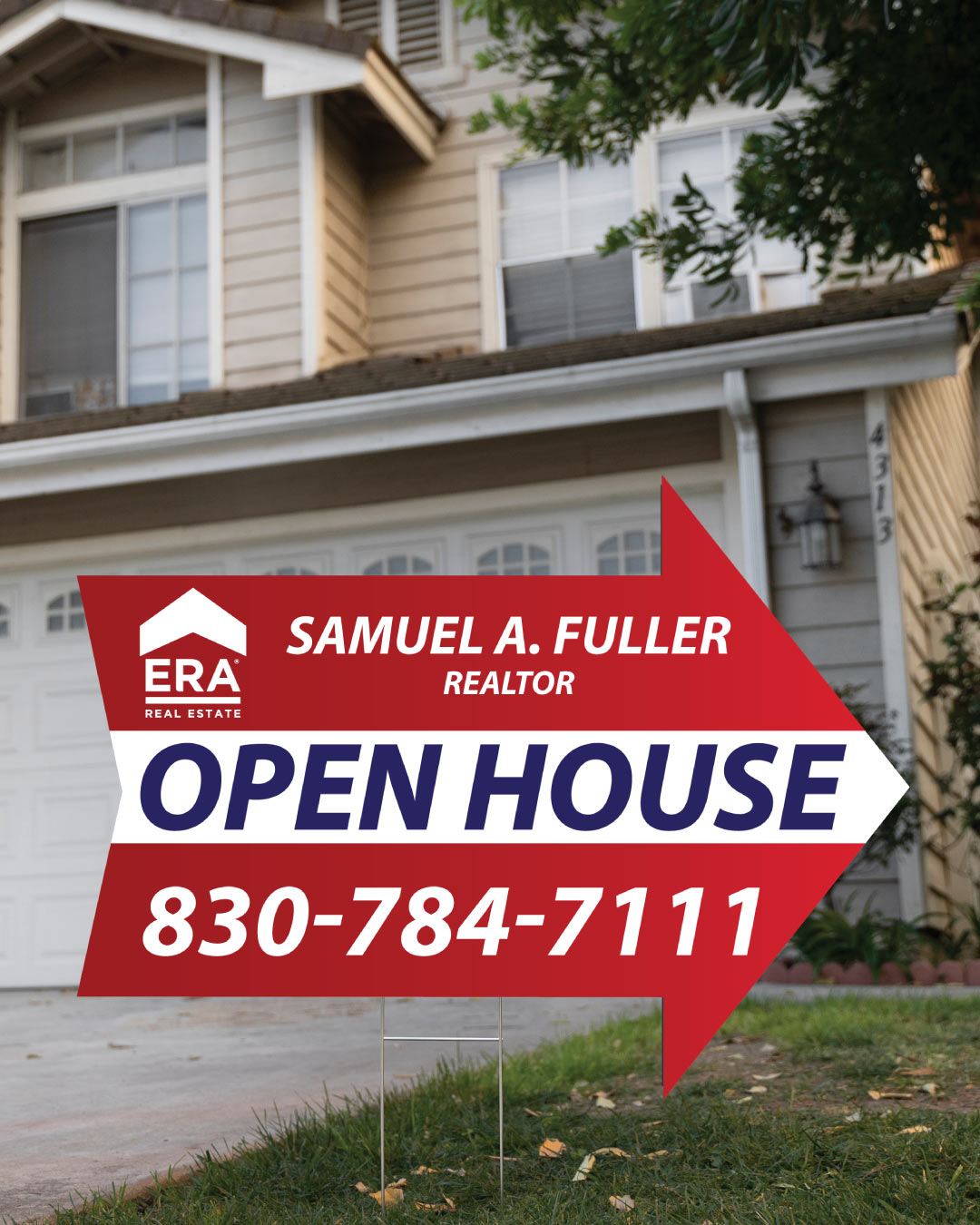 ERA Degraded Red with White Stripe Arrow Shape Sign