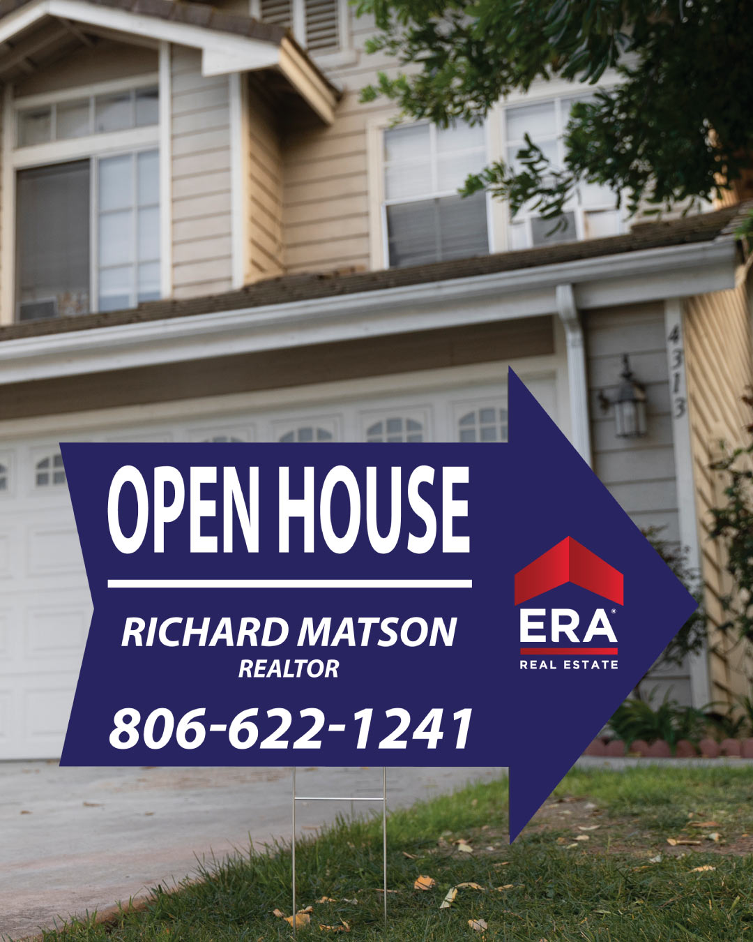 ERA Blue with White Line Arrow Shape Sign