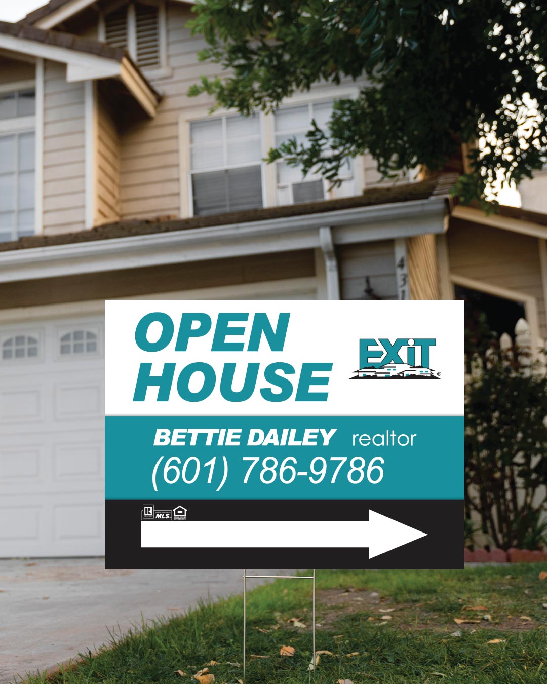 Exit Realty Turquoise Graceful Yard Sign