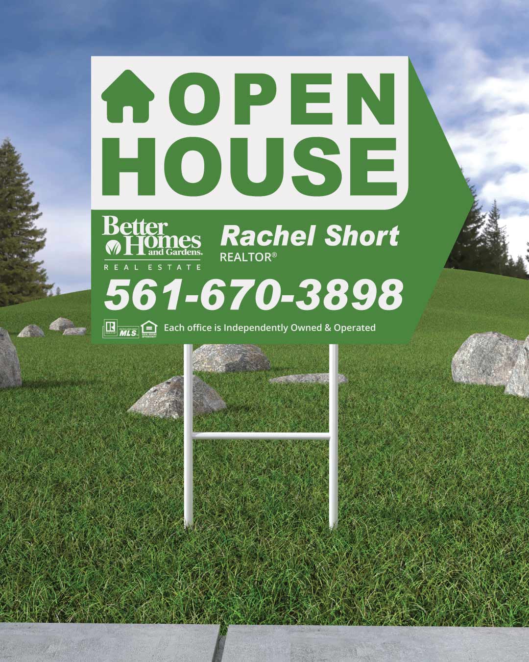 BHGRE Beautiful Two Colors Arrow Shape Sign