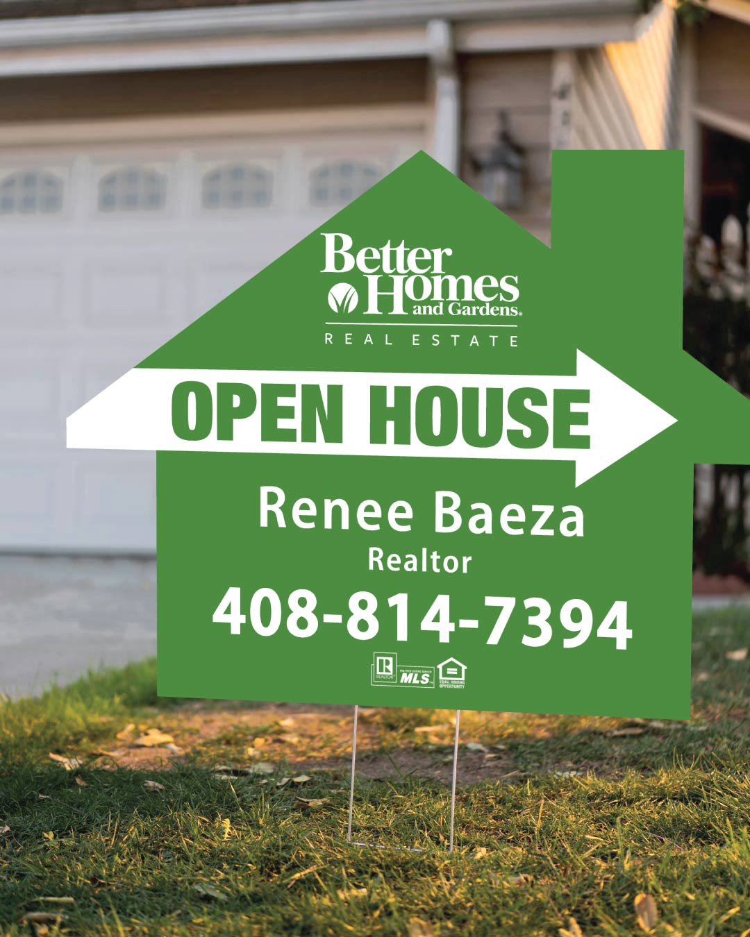 BHGRE Green Mirage House Shape Sign AP Printing - BHGRE Green Mirage House Shape Sign - Custom Printing Services