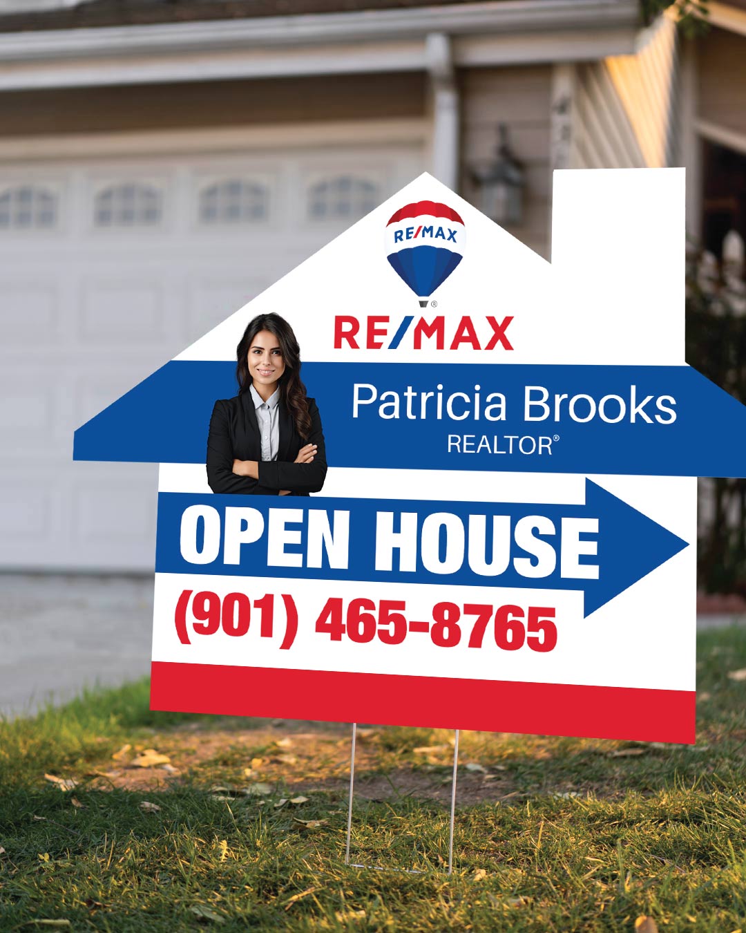 Remax Cute Blue House Modern Shape Sign AP Printing - Remax Cute Blue House Modern Shape Sign - Custom Printing Services