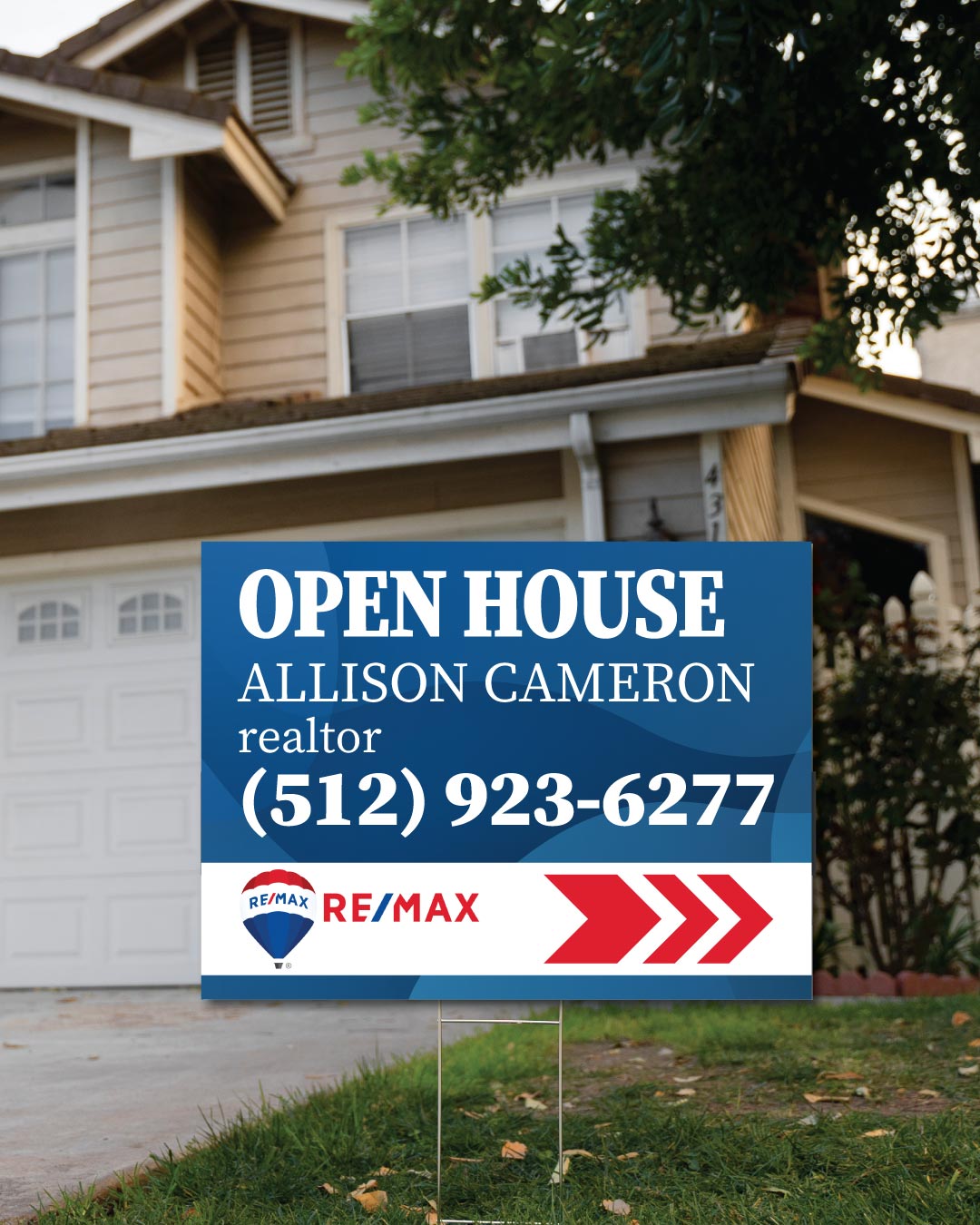Remax Blue Wavy Yard Sing AP Printing - Remax Blue Wavy Yard Sing - Custom Printing Services