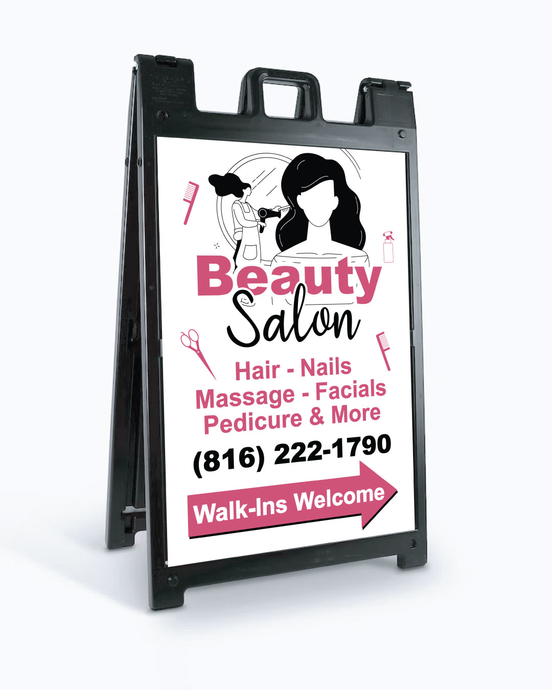 Cute Pink A Frame Sign AP Printing - Cute Pink A Frame Sign - Custom Printing Services