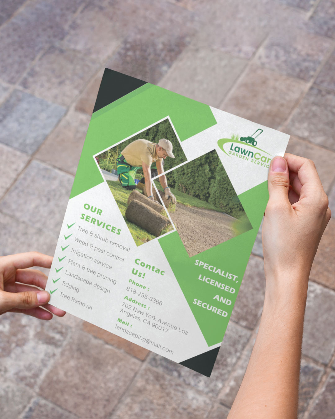 Geometric Green Rhombus Flyers AP Printing - Geometric Green Rhombus Flyers - Custom Printing Services