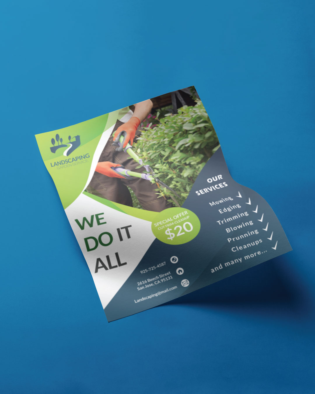 Dark Blue with Green Flyers