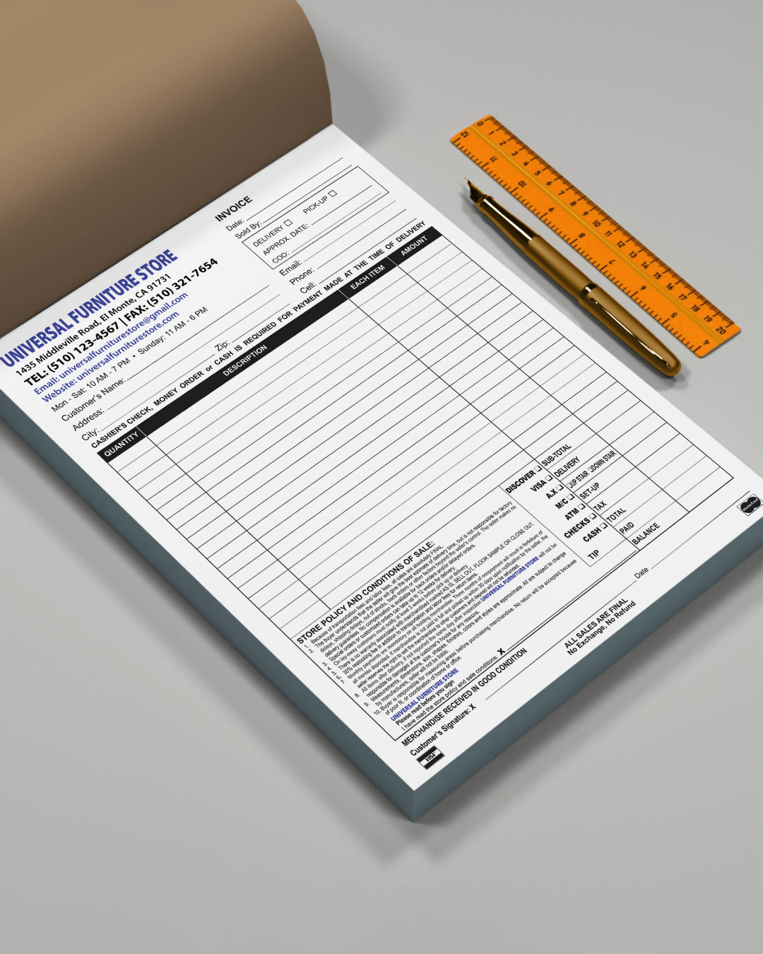 Classic Furniture StoreCarbonless Forms AP Printing - Classic Furniture StoreCarbonless Forms - Custom Printing Services