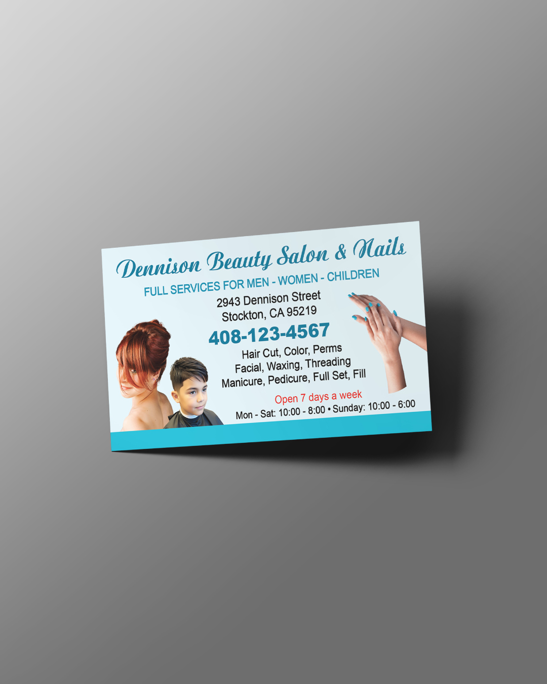 AP Printing - Beautiful Turquoise Tones Standard Business Cards - Custom Printing Services