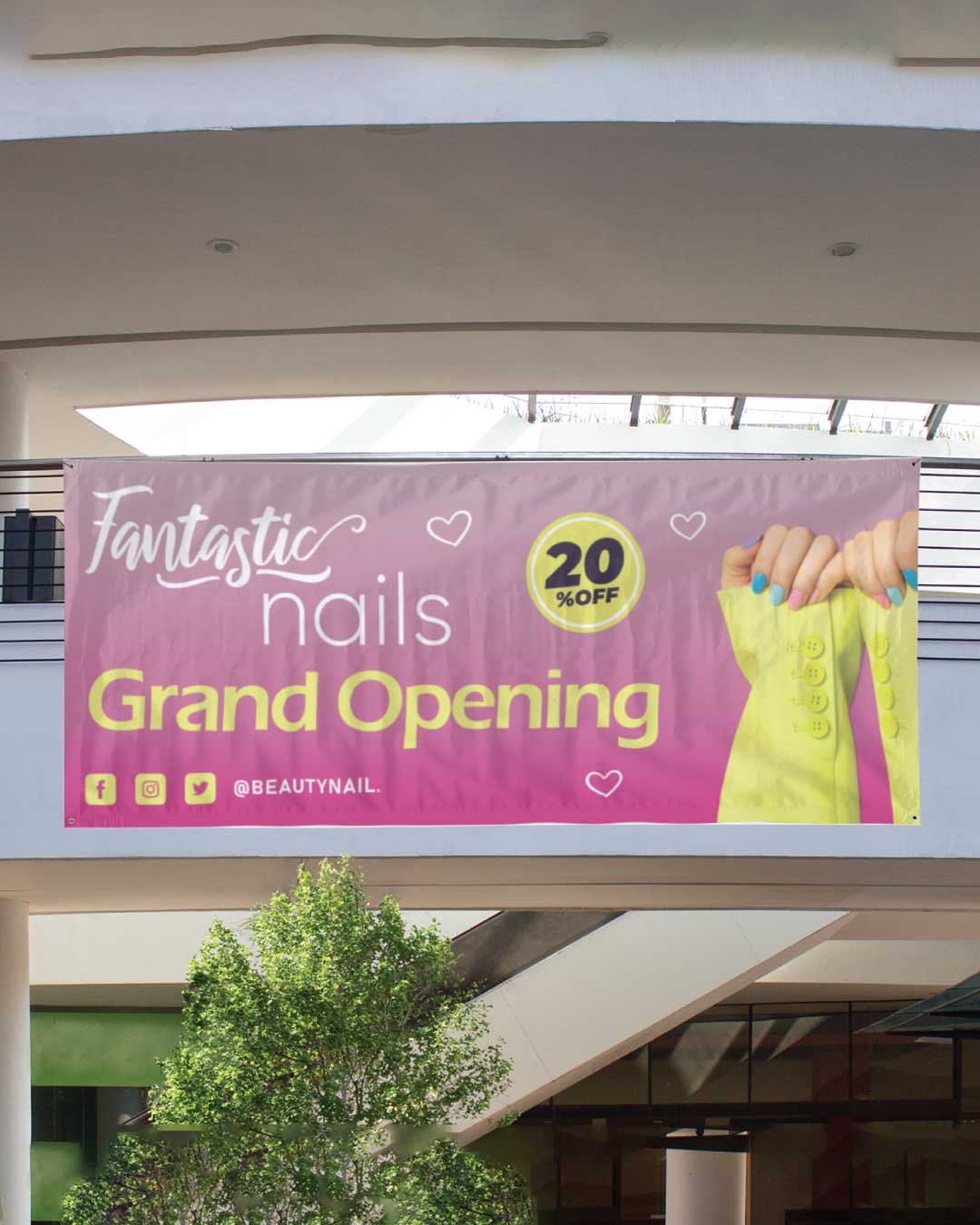 Cute Pink 13oz. Standard Vinyl Banner