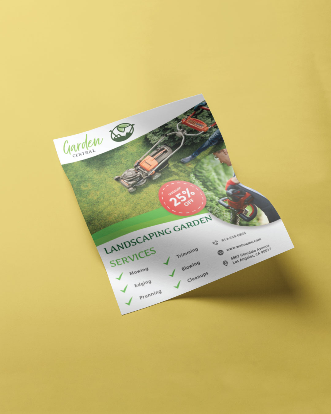 Green Stripe With Photo Flyers