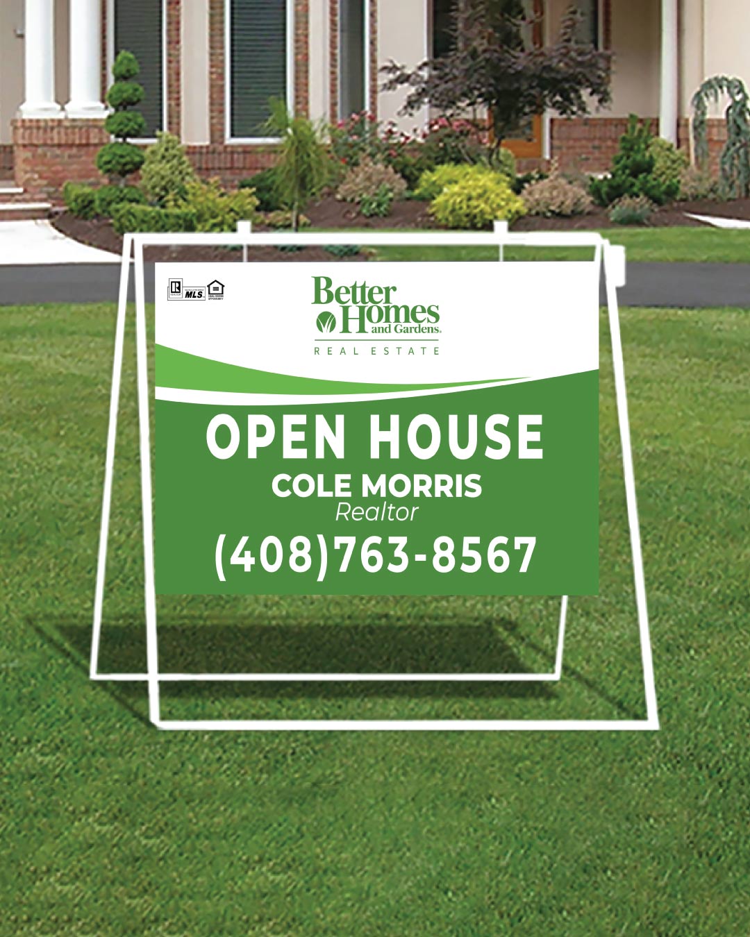 BHGRE Leafy Lane Metal Sidewalk A-Frame