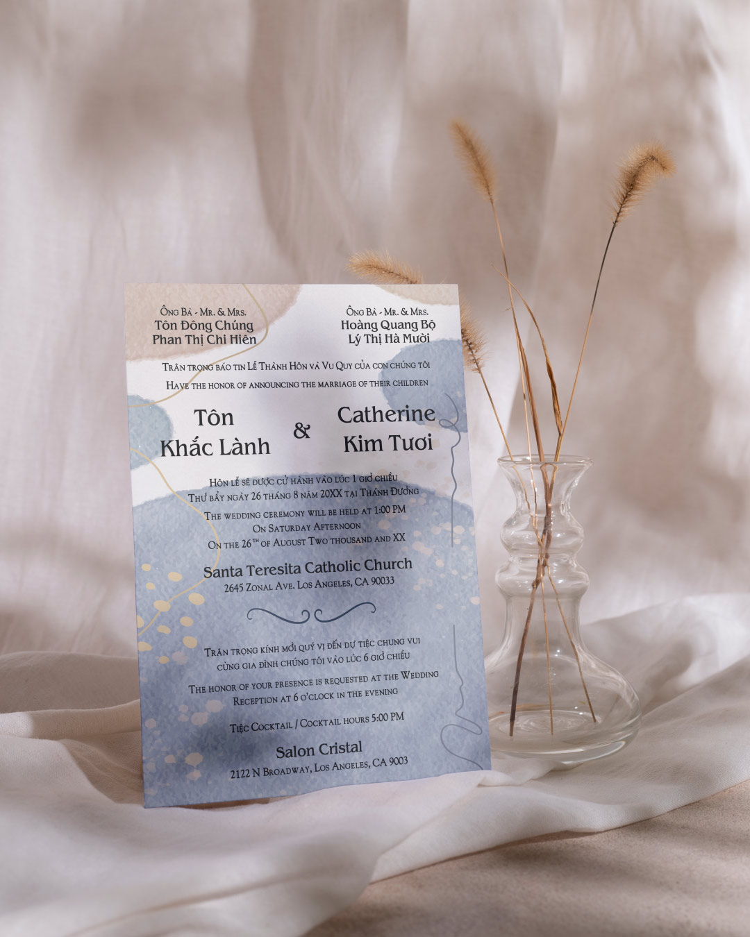 AP Printing - Olive Frame Soir\u00e9e Simple Flat 5x7 Wedding Invitation - Custom Printing Services