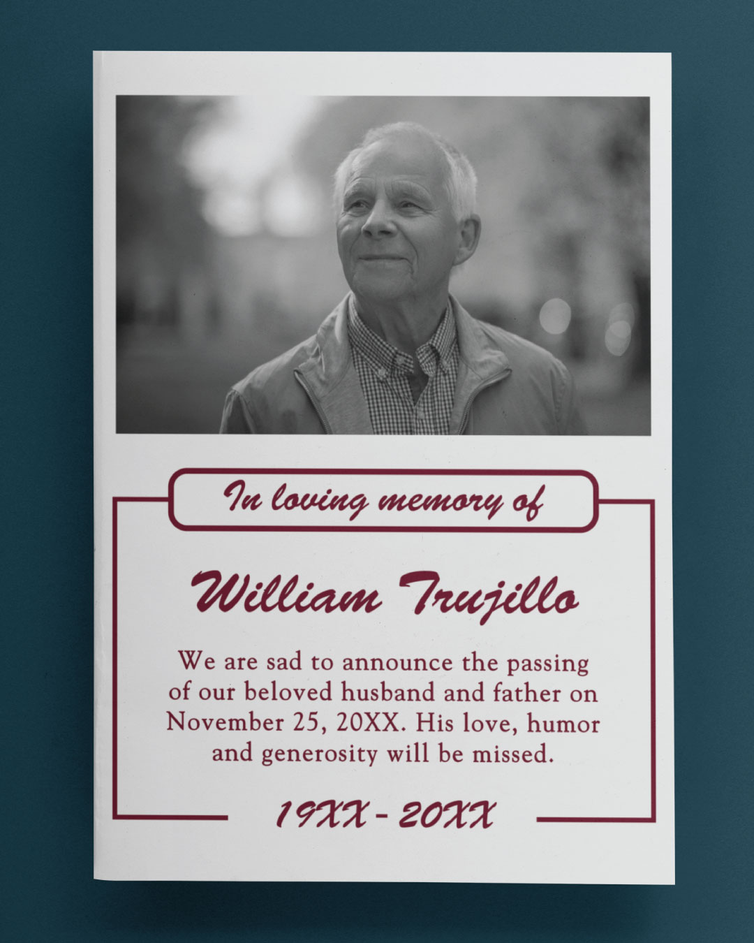 Simple with Photography Flyers Obituary
