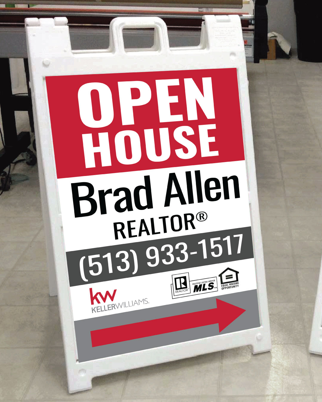 Keller Williams Realty Serious Red Design A Frame Sign AP Printing - Keller Williams Realty Serious Red Design A Frame Sign - Custom Printing Services