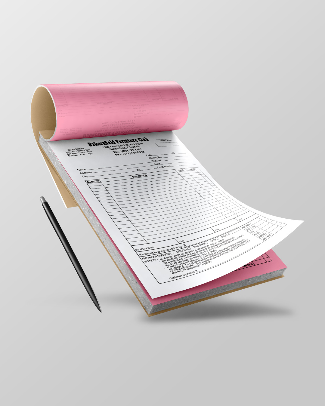 Furniture Club Carbonless Forms AP Printing - Furniture Club Carbonless Forms - Custom Printing Services
