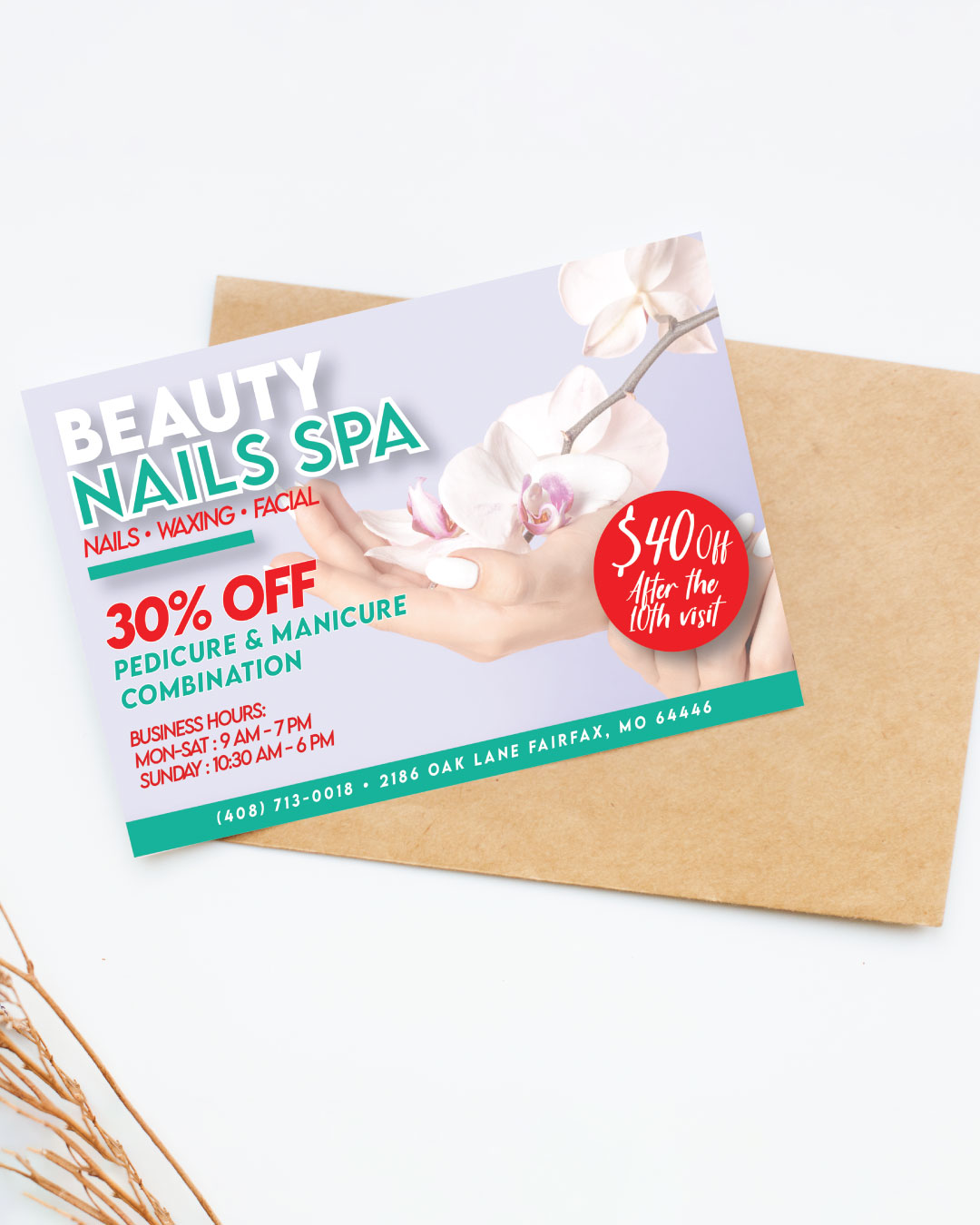 AP Printing - Elegant with Orchid Postcards - Custom Printing Services