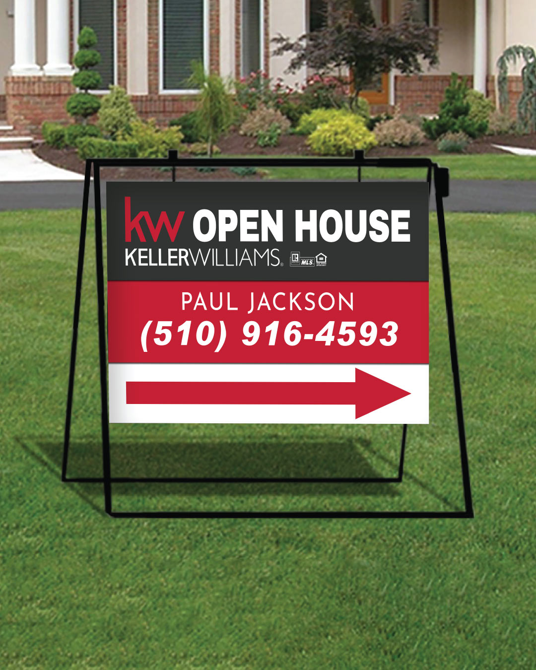 Keller Williams Realty Elegant Metal Sidewalk A-Frame AP Printing - Keller Williams Realty Elegant Metal Sidewalk A-Frame - Custom Printing Services