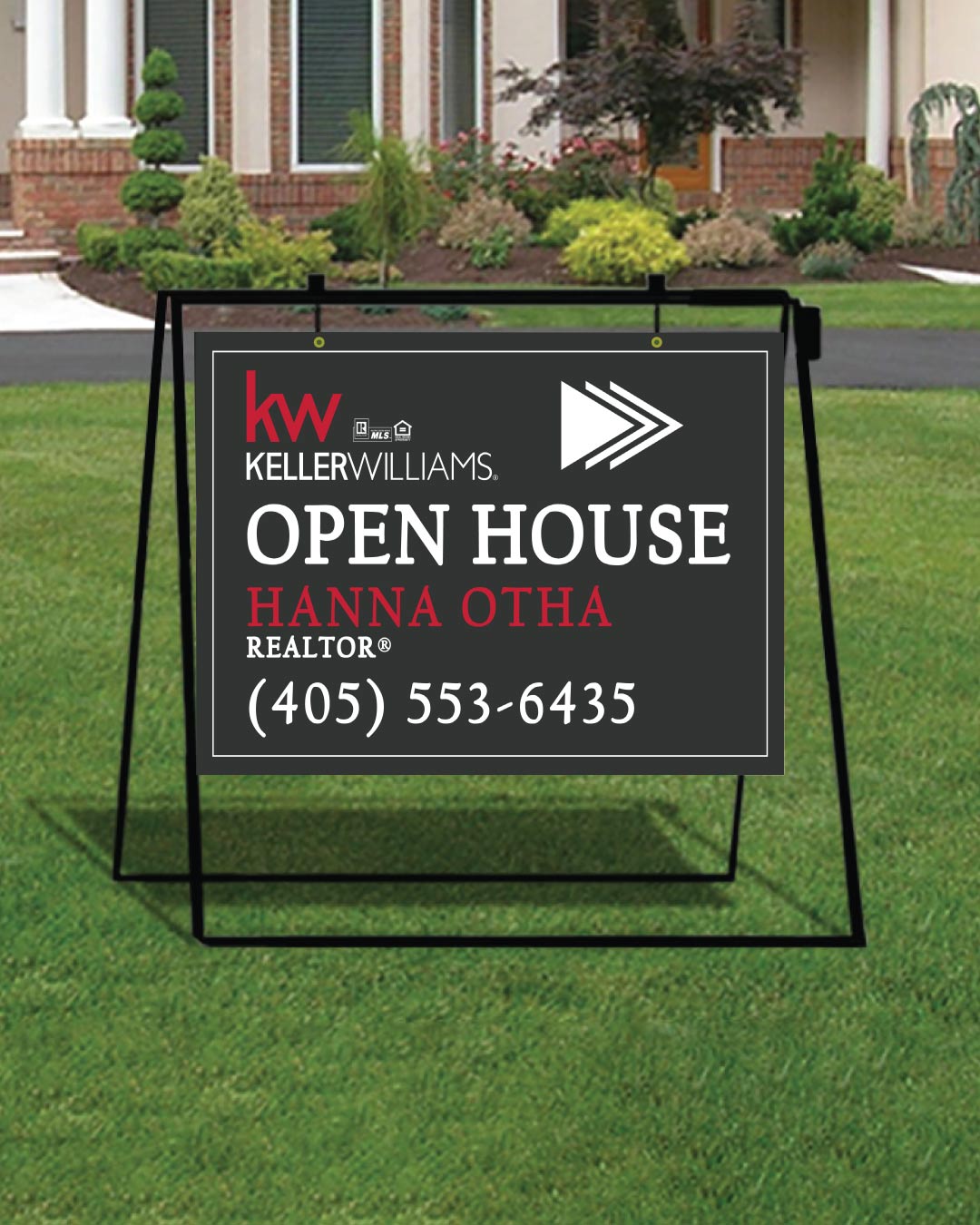 Keller Williams Realty Monochrome Living Metal Sidewalk A-Frame