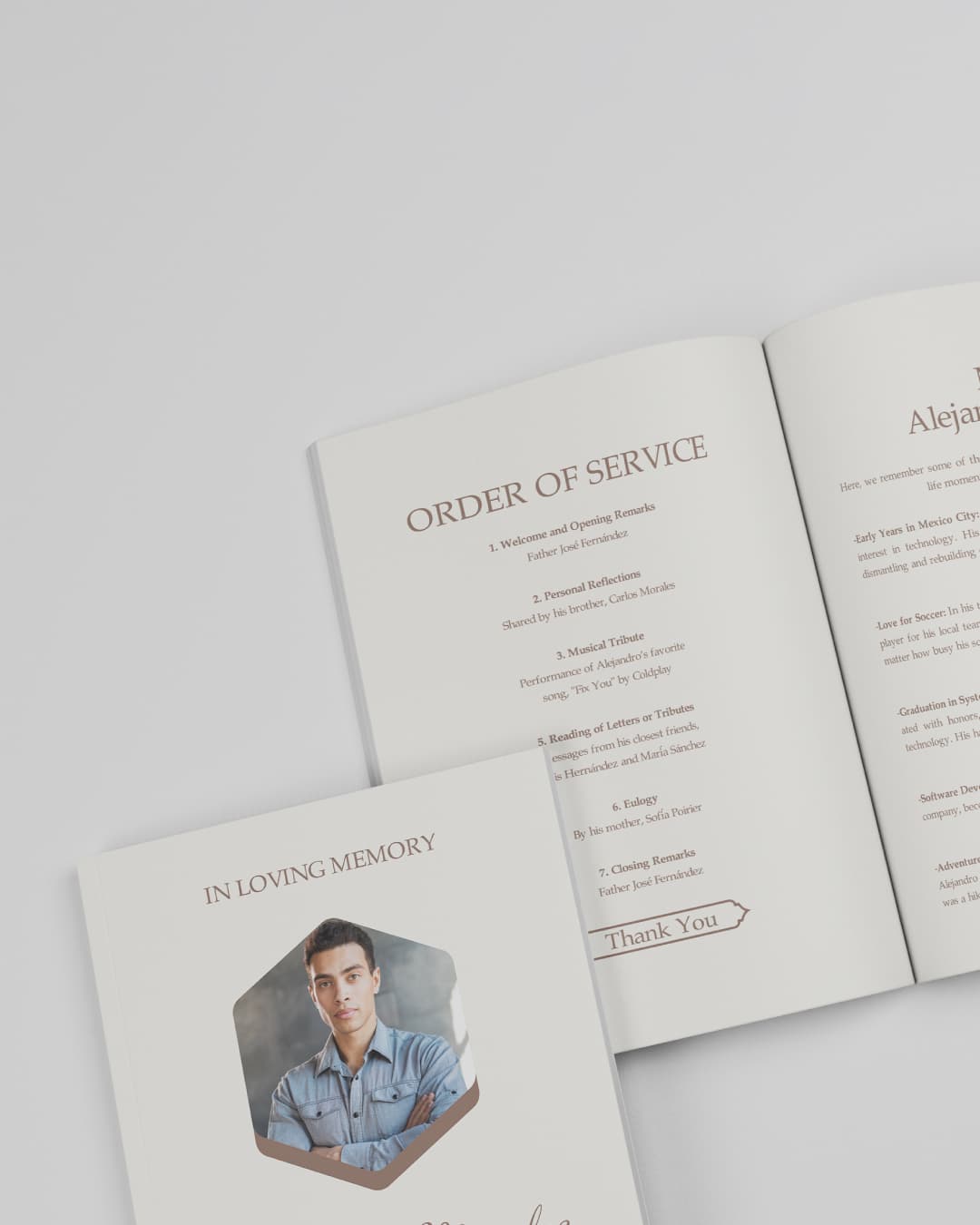 Beautiful Beige Funeral Booklet AP Printing - Beautiful Beige Funeral Booklet - Custom Printing Services