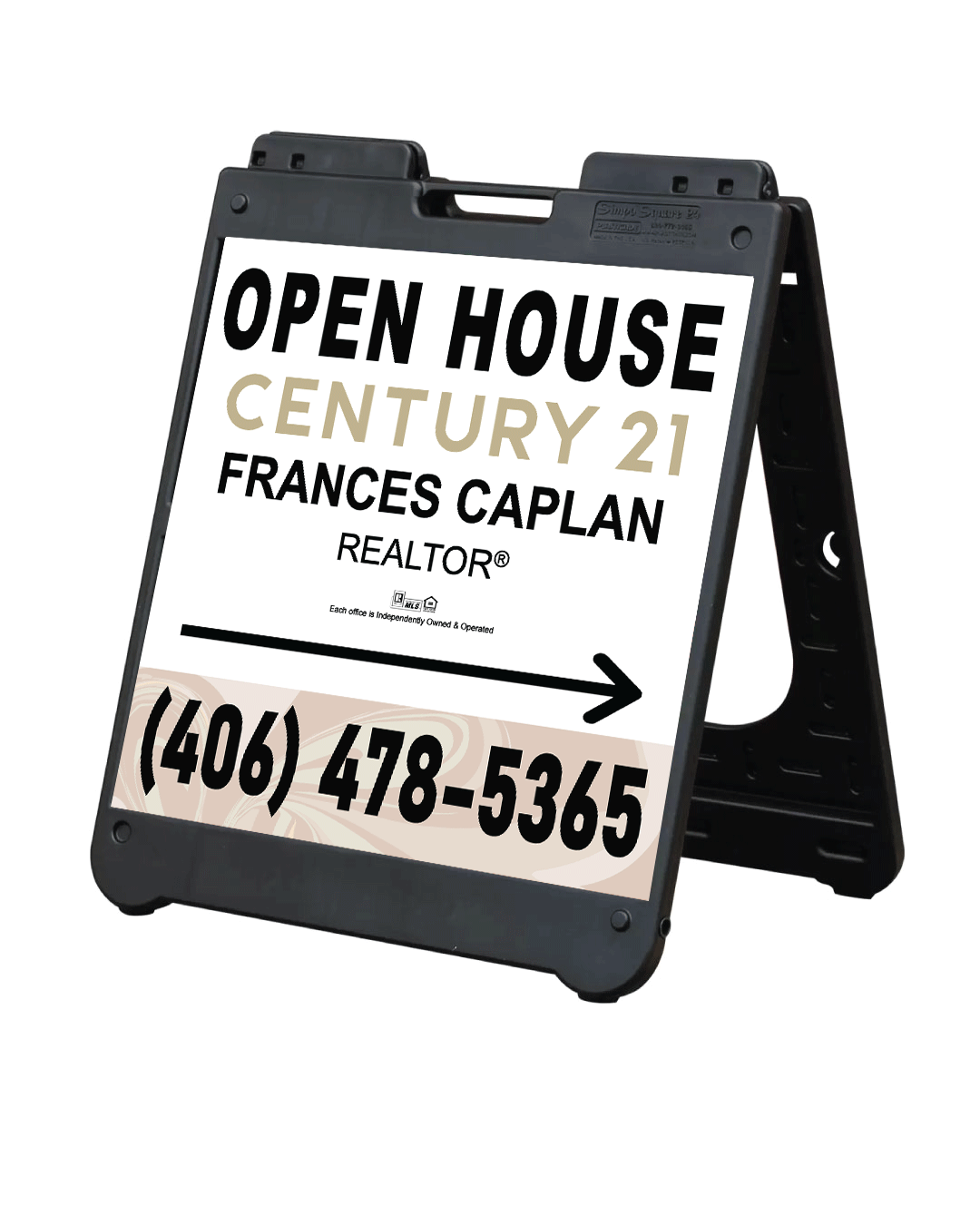 Century 21 Beautiful Organic Design A-Frame Sign 24x24