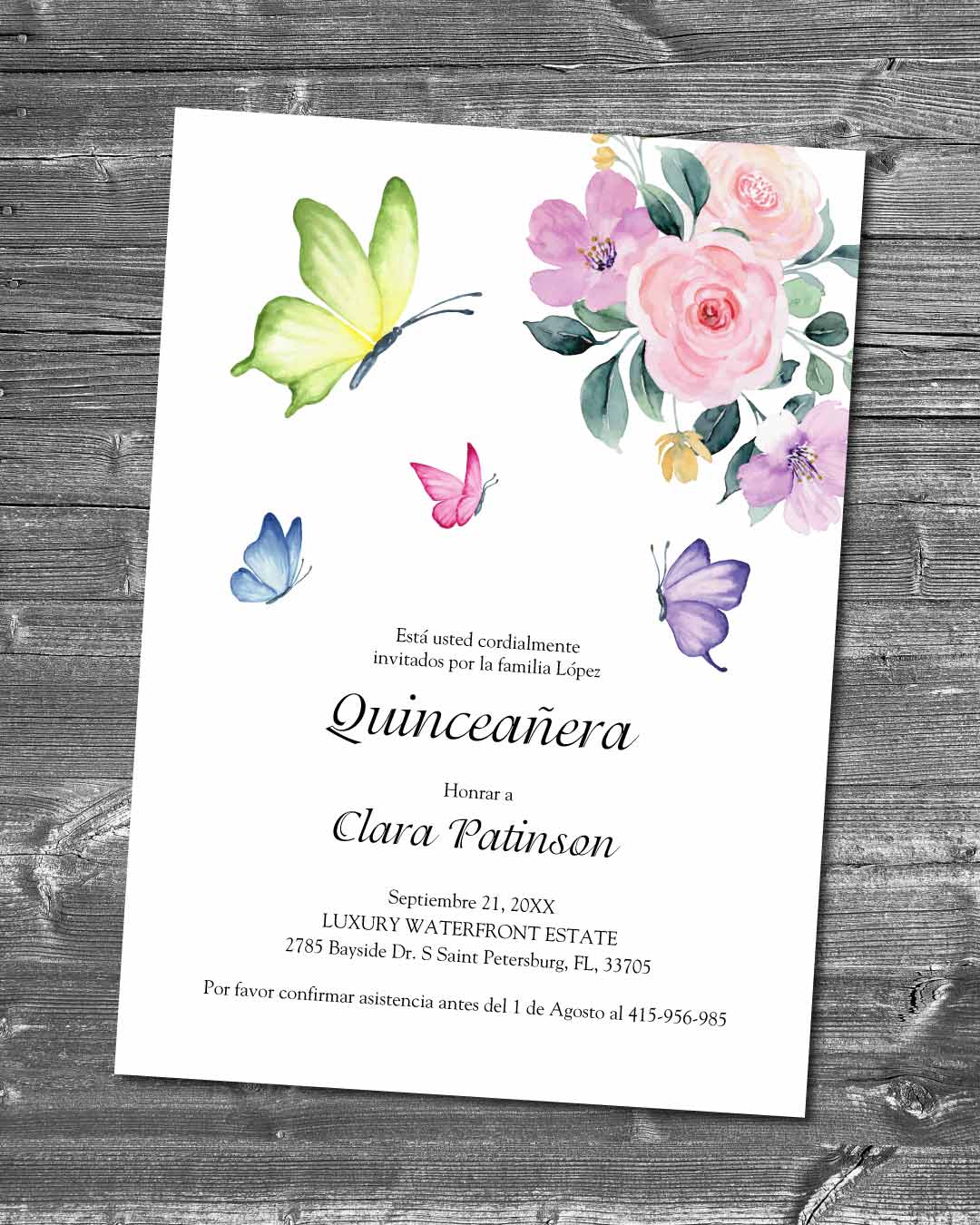 Butterflies and Tender Quinceañera