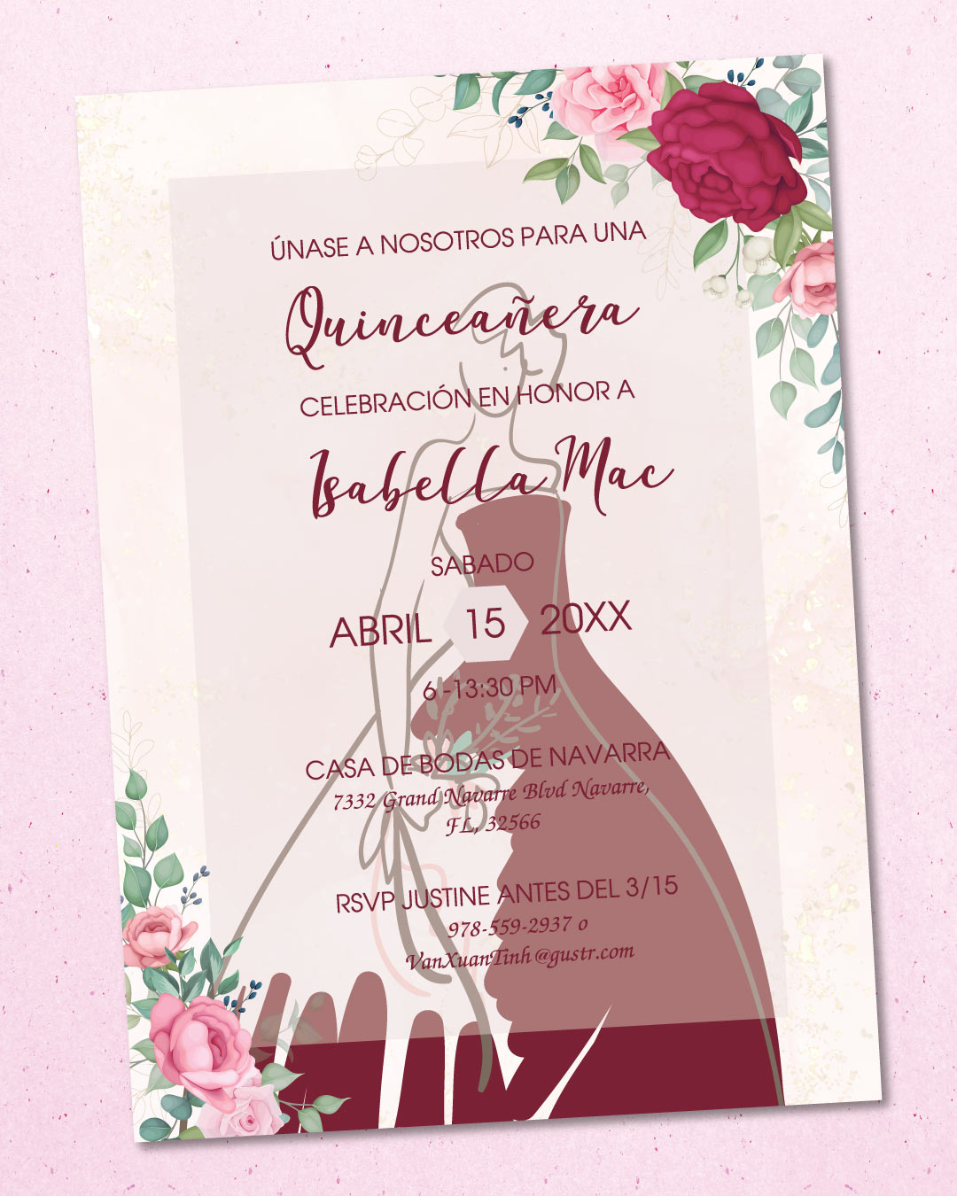 Red Dress with Flowers