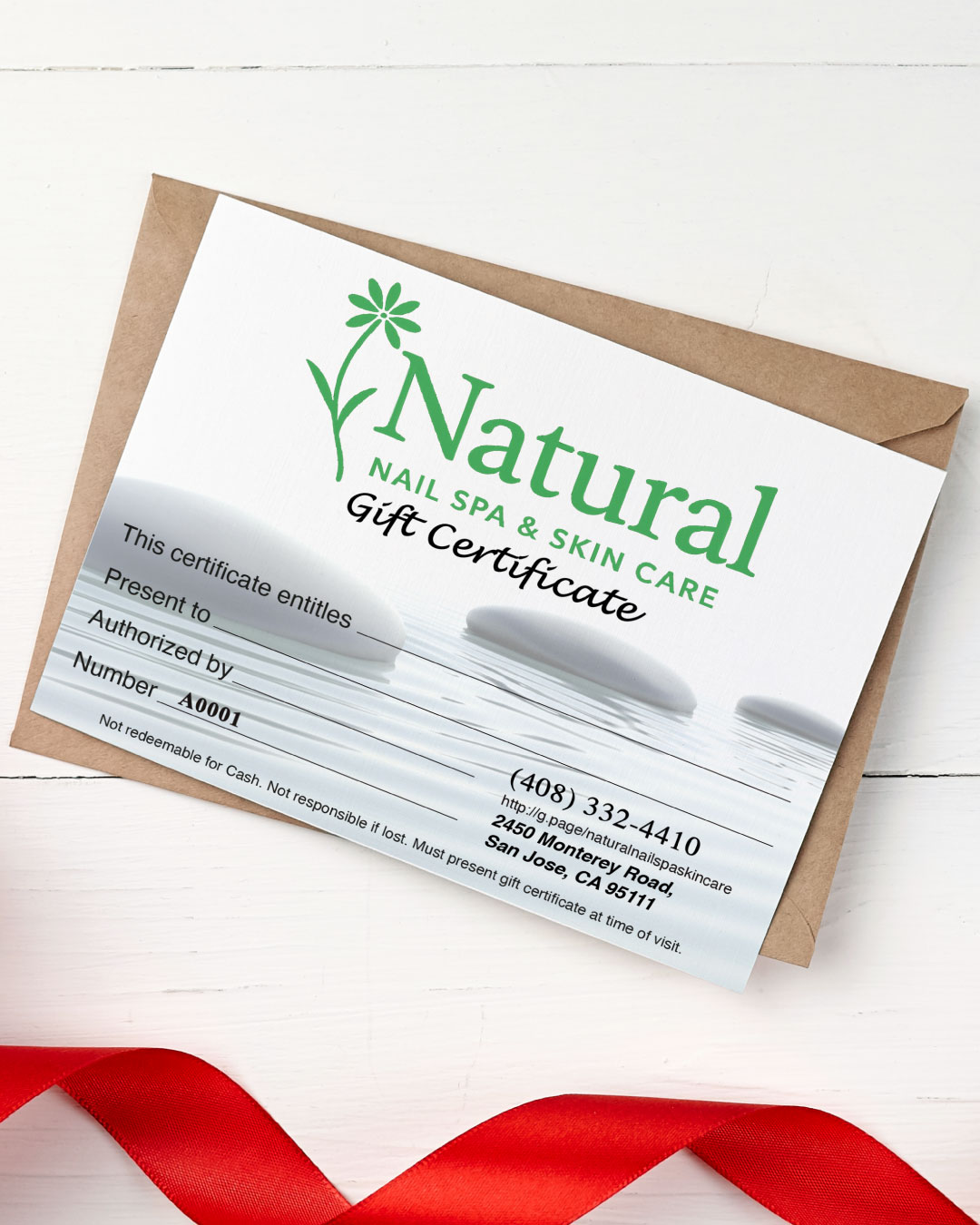 AP Printing - Calm Essence Spa Gift Certificate - Custom Printing Services
