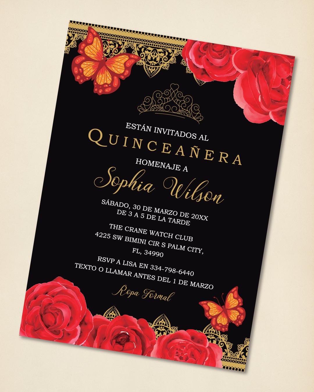 Enchanted Roses Quinceanera Invitation