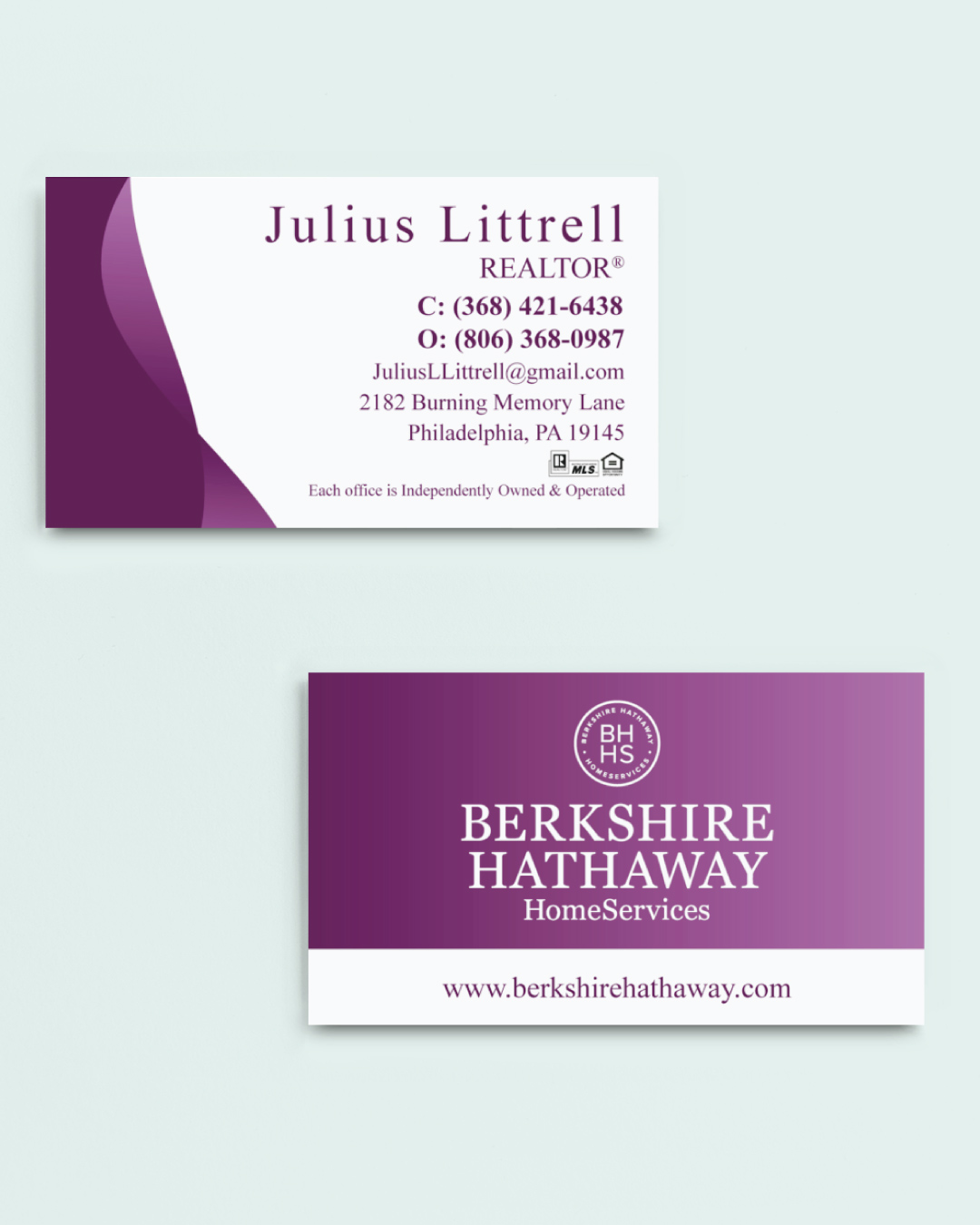 Berkshire Interesting Purple Gradient Standard Business Cards