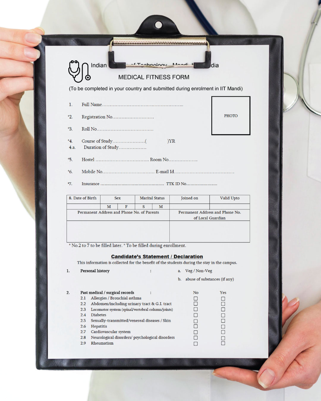 Sample Medical Fitness Form
