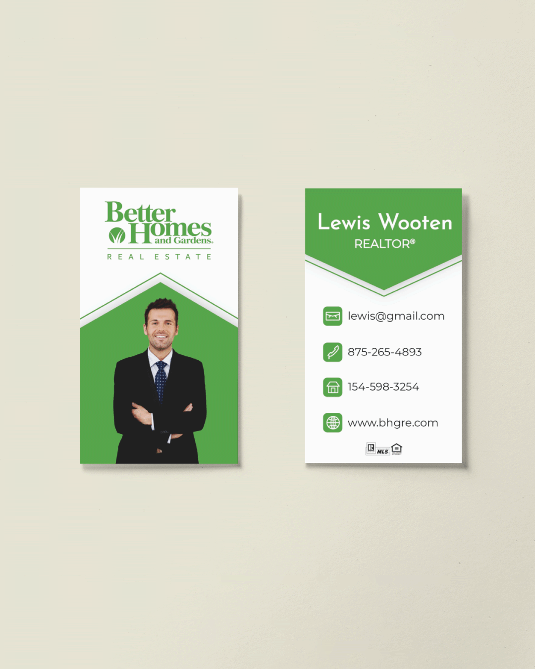 Vertical Arrow BHGRE Standard Business Cards