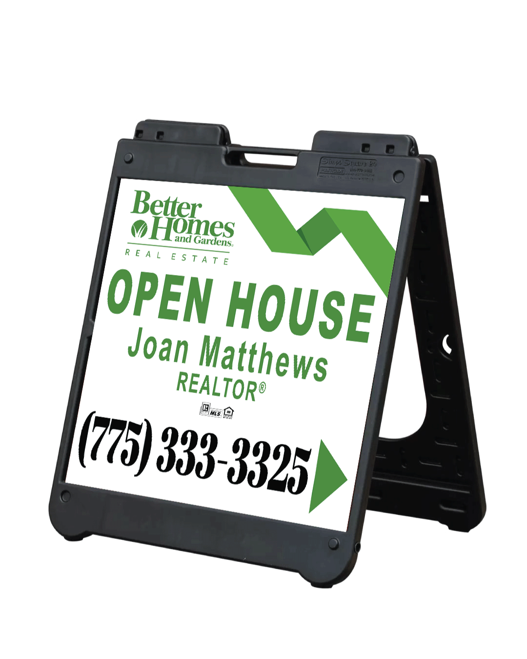 BHGRE Green and White Abstract A-Frame Sign 24x24