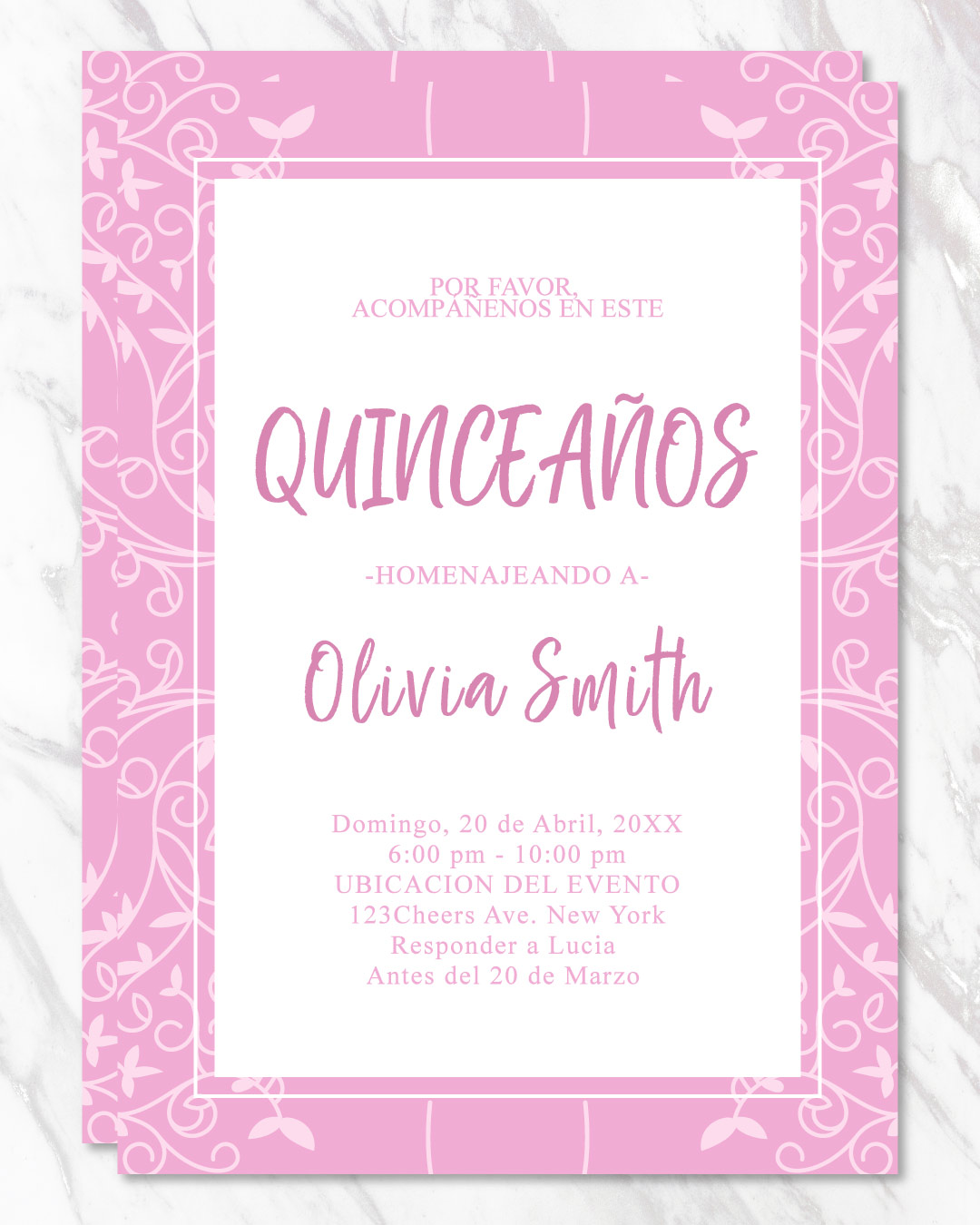 Quinceanera Beautiful Pink AP Printing - Quinceanera Beautiful Pink - Custom Printing Services