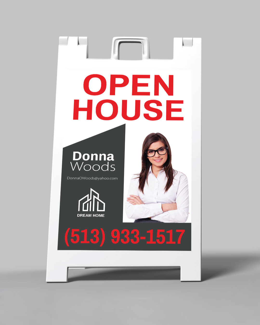 Gray and Red A Frame Sign