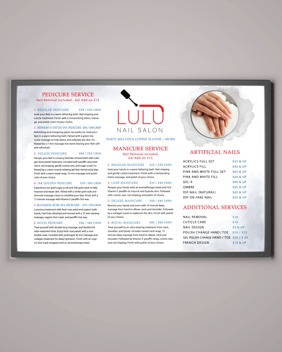 Red Accent Price List AP Printing - Red Accent Price List - Custom Printing Services