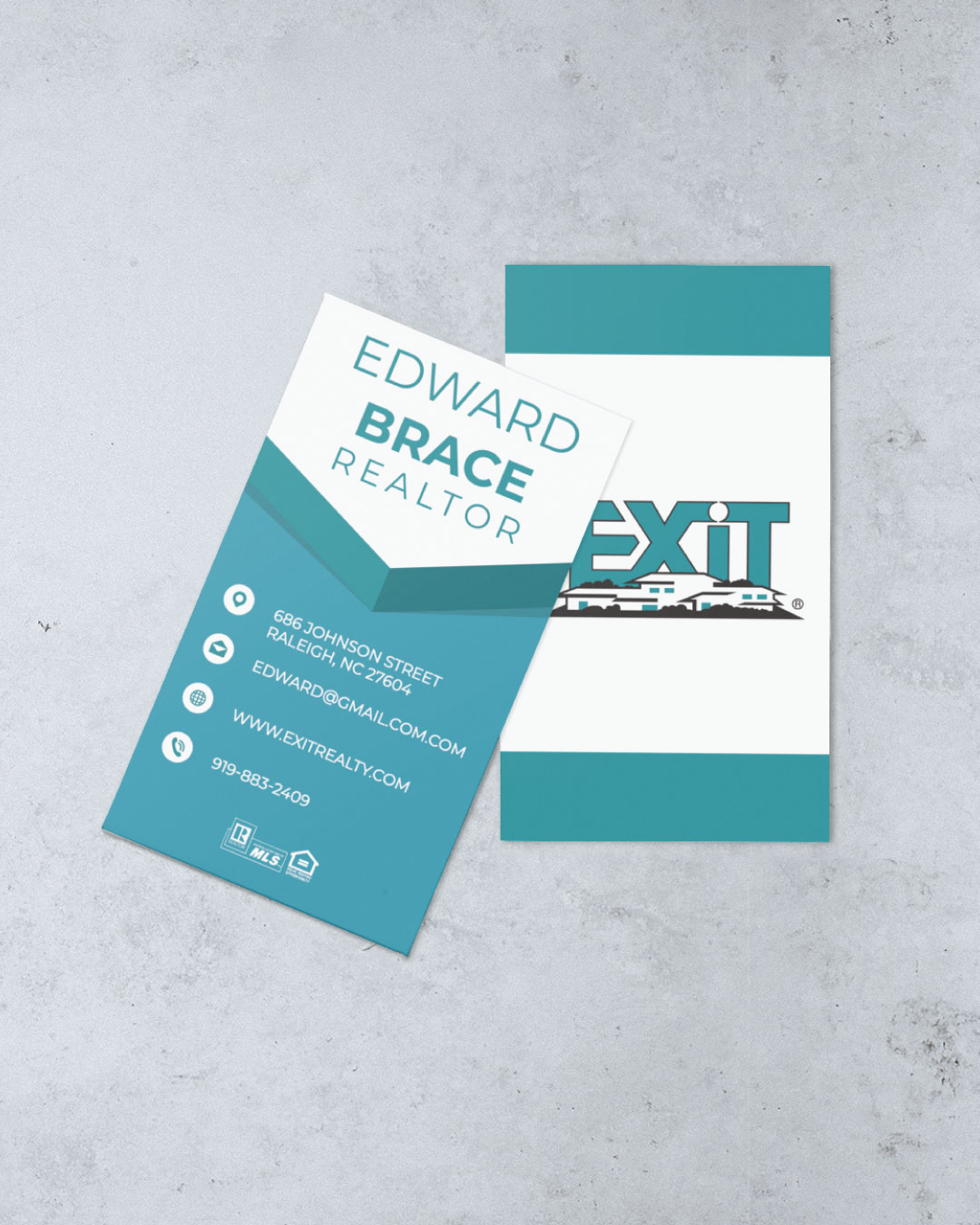 Exit Realty Minimalist with Turquoise Colors Business Cards