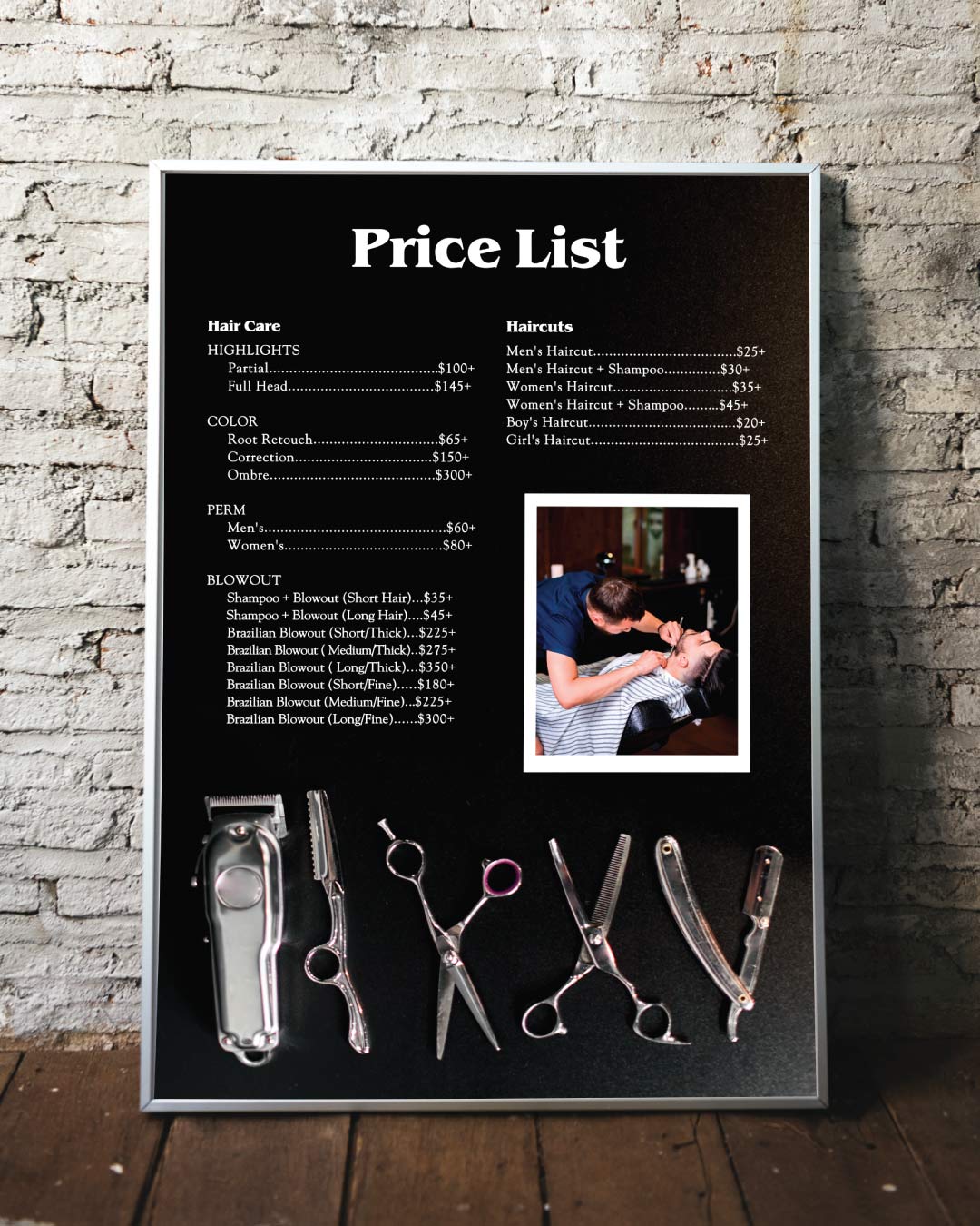 Dark Barber Price List