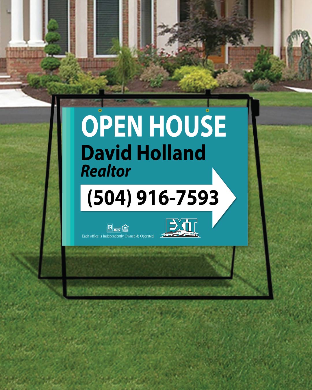 Exit Realty Turquoise Minimalist Metal Sidewalk A-Frame AP Printing - Exit Realty Turquoise Minimalist Metal Sidewalk A-Frame - Custom Printing Services