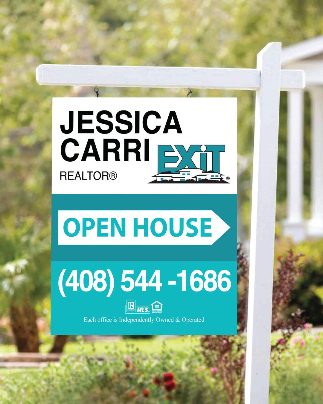 Exit Realty Turquoise Stripes Colonial Sign