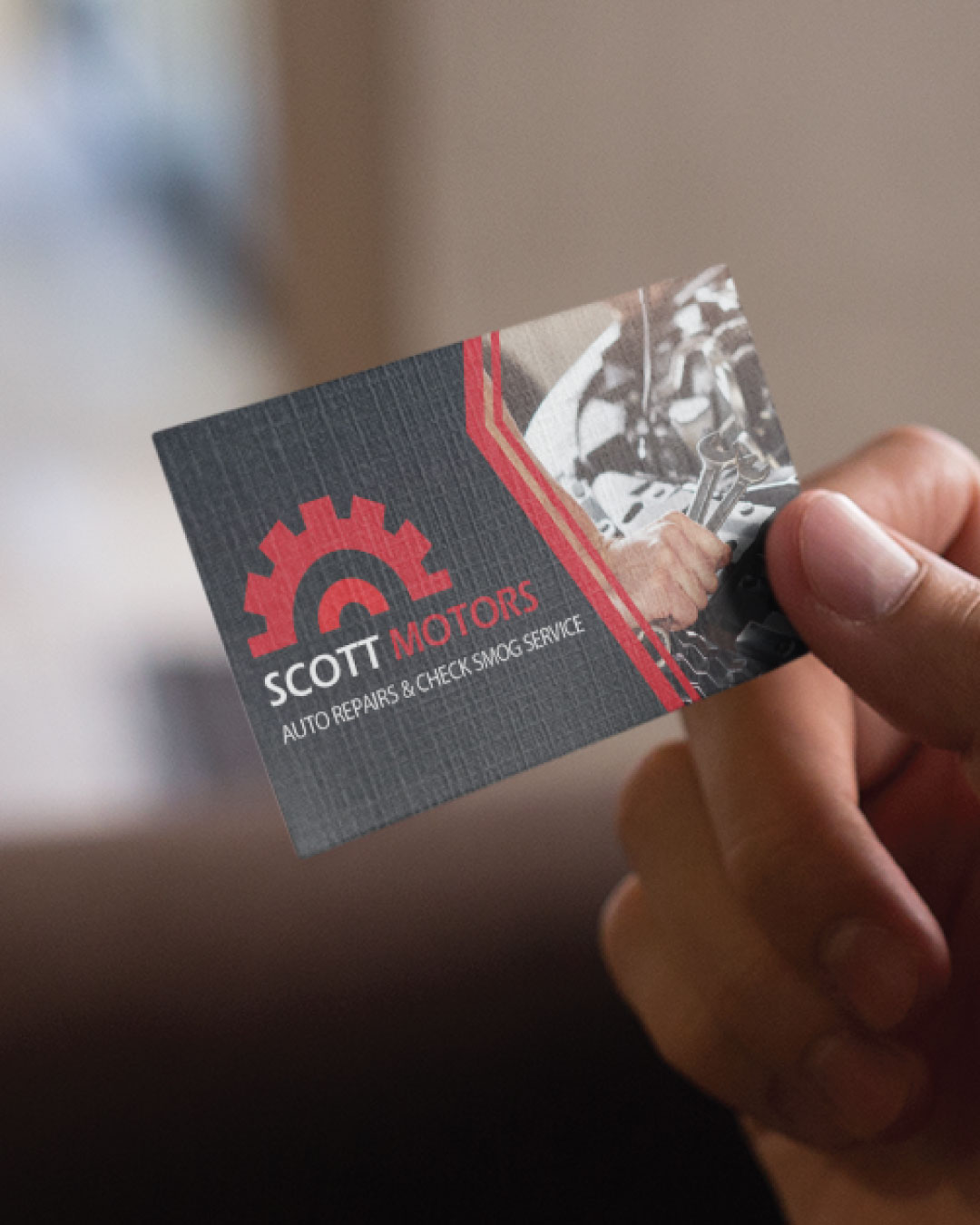 Red Lines With Photo Standard Business Cards AP Printing - Red Lines With Photo Standard Business Cards - Custom Printing Services