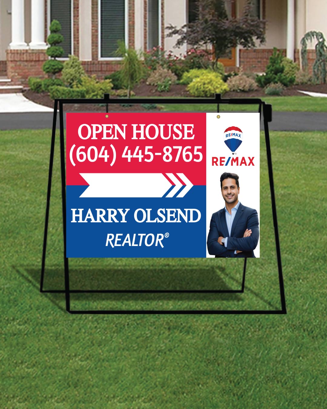 Remax Blue Ribbon Metal Sidewalk A-Frame AP Printing - Remax Blue Ribbon Metal Sidewalk A-Frame - Custom Printing Services