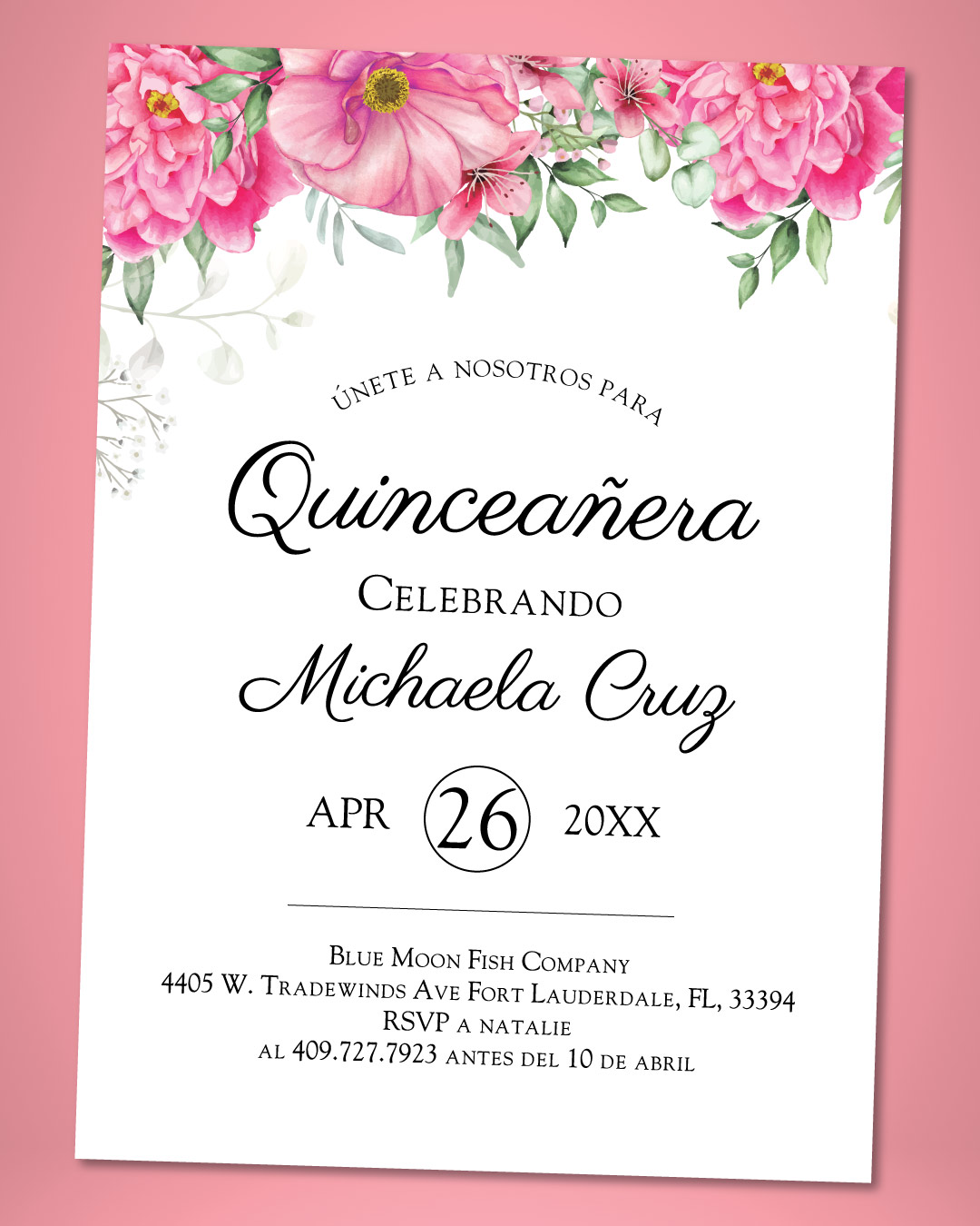 Petal Perfection Quinceanera Invitation