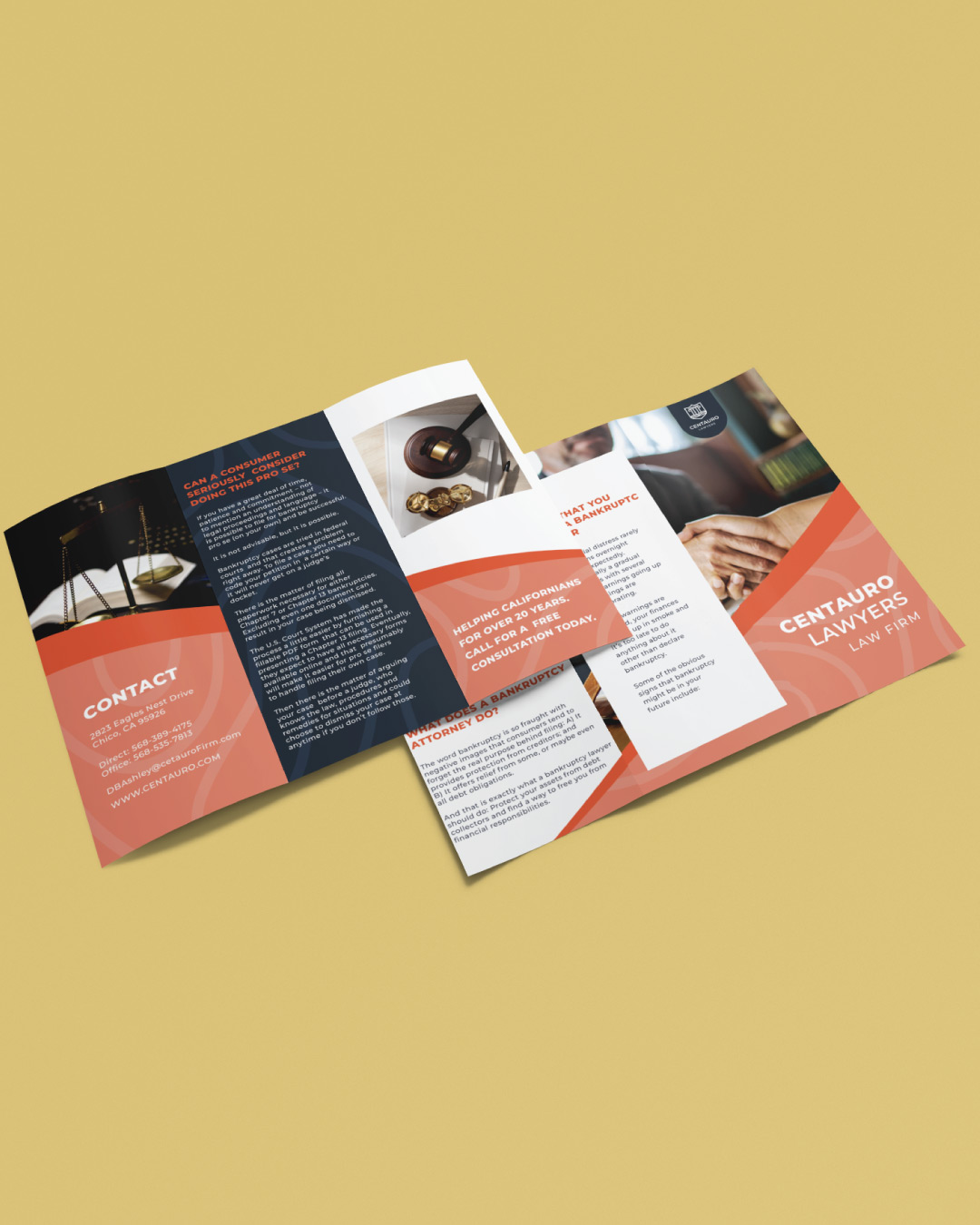 Orange and Blue Contrast Brochures