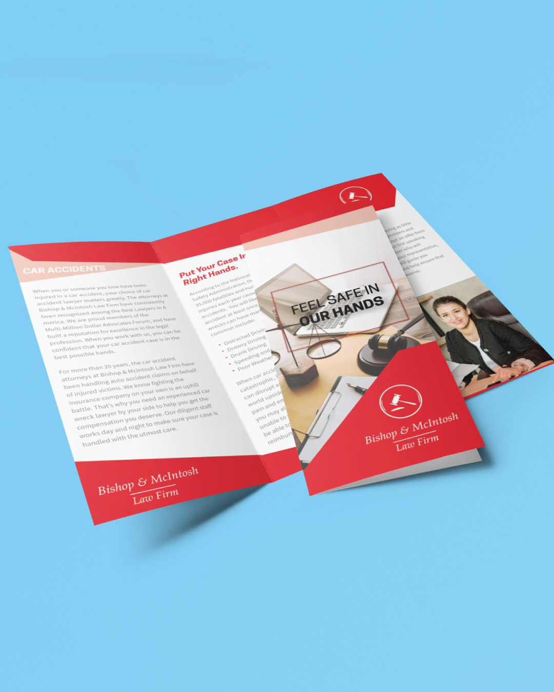 Vibrant Red Corner Brochures