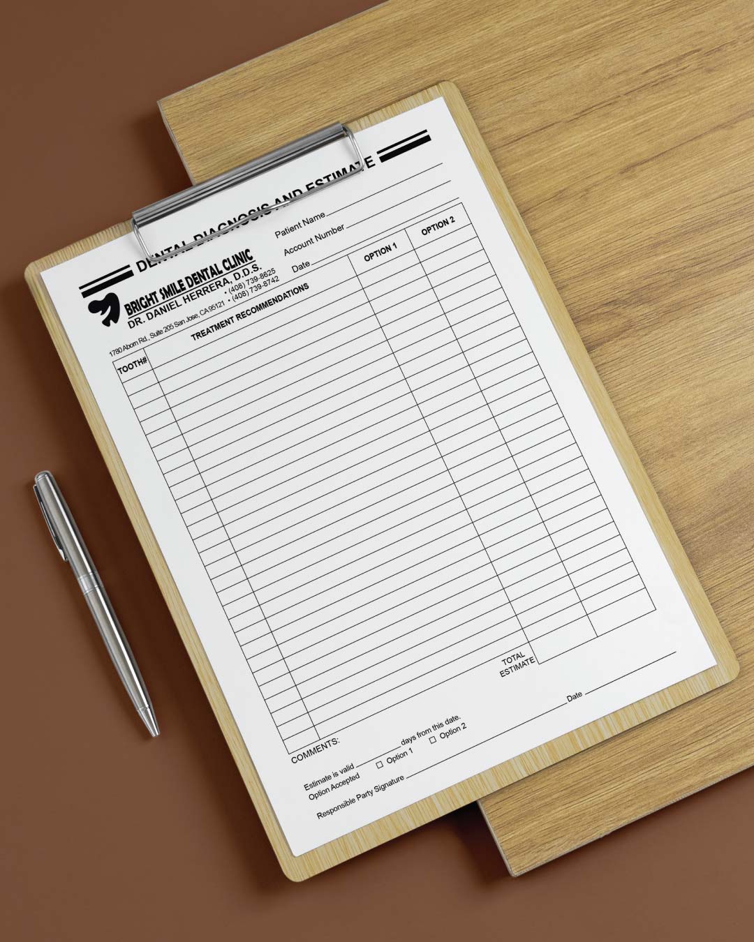 Dental Estimate Form AP Printing - Dental Estimate Form - Custom Printing Services