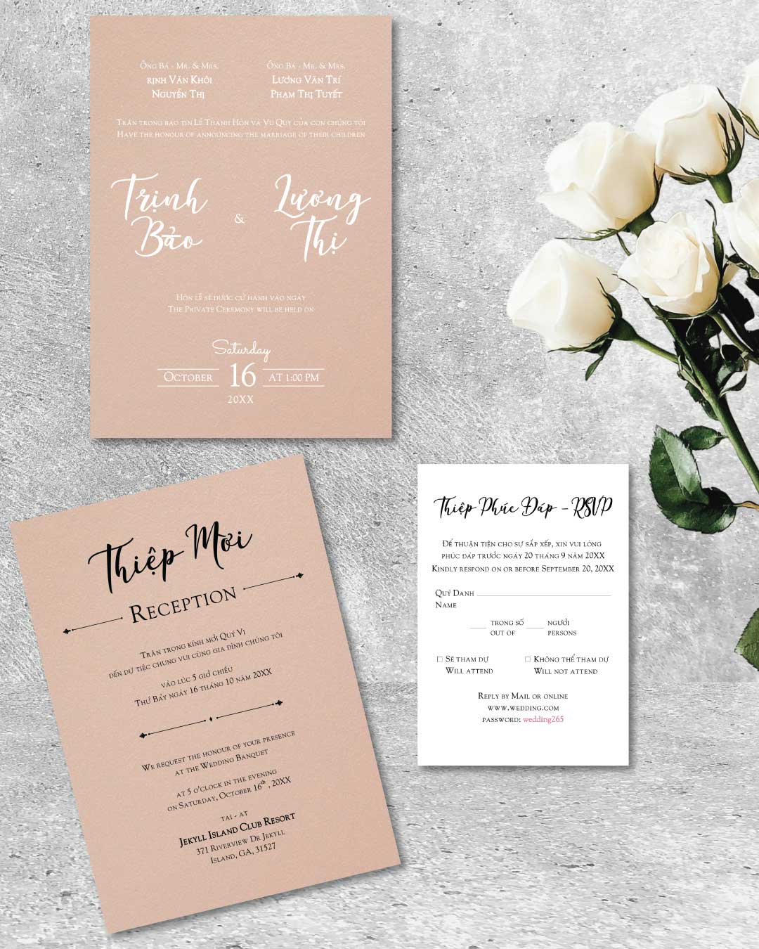 Terracotta Whisper Vows Simple Flat 5x7 Wedding Invitation