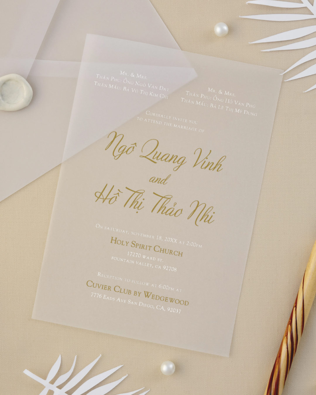 Luxe Charcoal Touch Acrylic Wedding Invitation