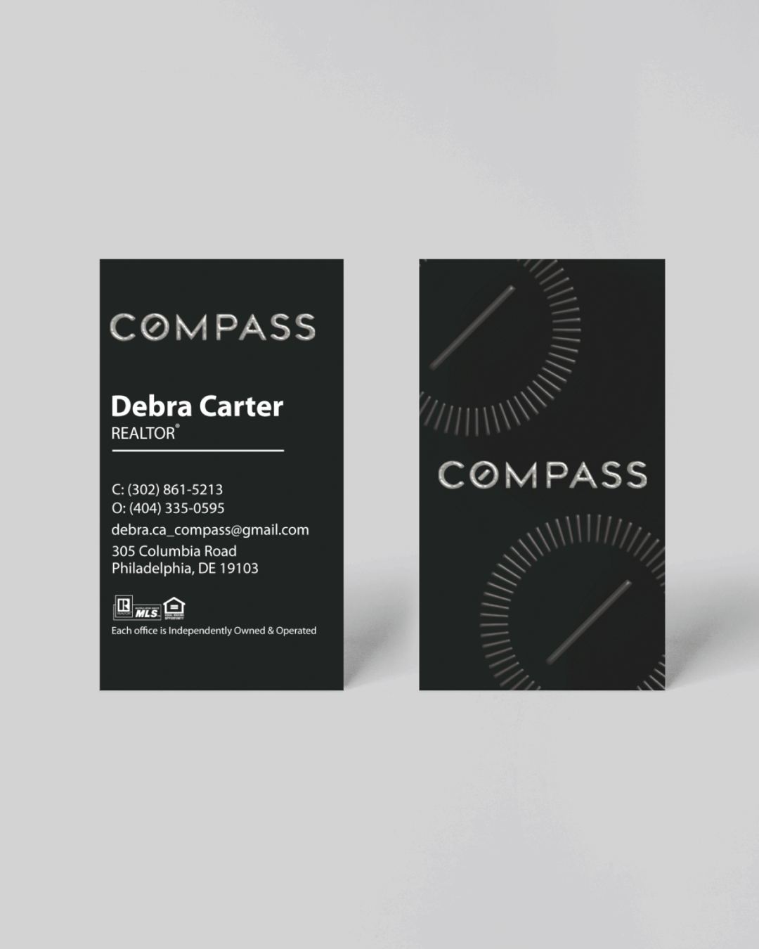 Compass Simple and Elegant Raised Spot UV Business Cards