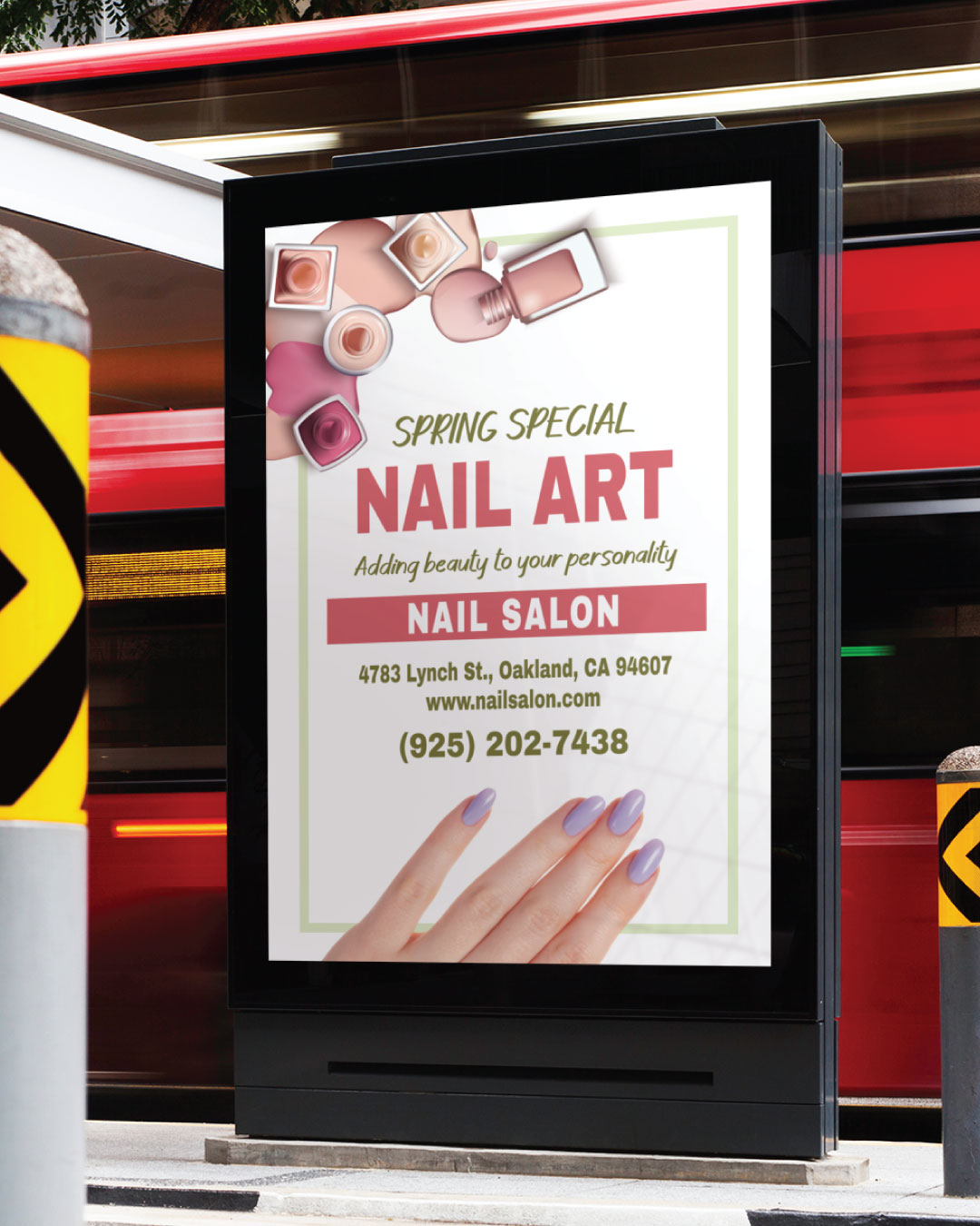 Pósteres de productos para el cabello y las uñas